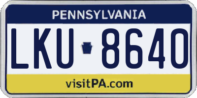 PA license plate LKU8640