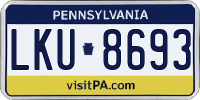PA license plate LKU8693