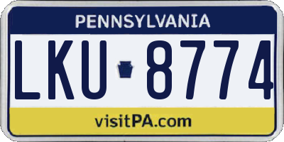 PA license plate LKU8774