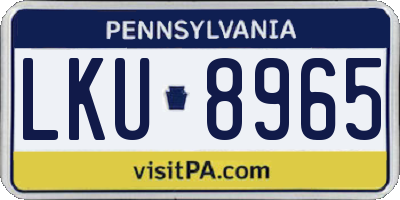 PA license plate LKU8965