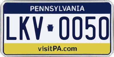 PA license plate LKV0050