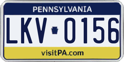 PA license plate LKV0156