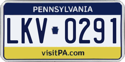 PA license plate LKV0291