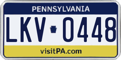 PA license plate LKV0448