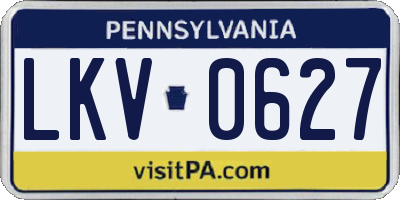 PA license plate LKV0627