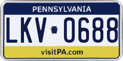 PA license plate LKV0688