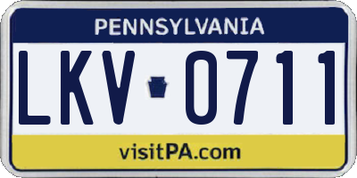 PA license plate LKV0711