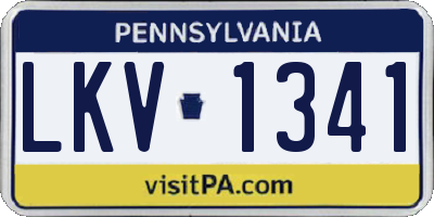 PA license plate LKV1341