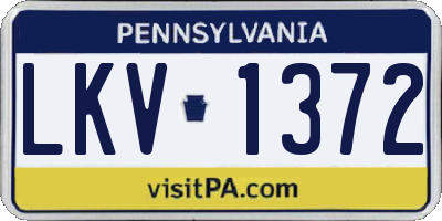 PA license plate LKV1372