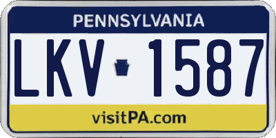 PA license plate LKV1587