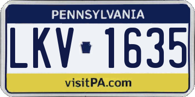 PA license plate LKV1635