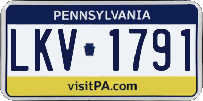PA license plate LKV1791