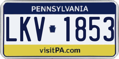 PA license plate LKV1853