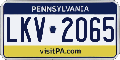PA license plate LKV2065