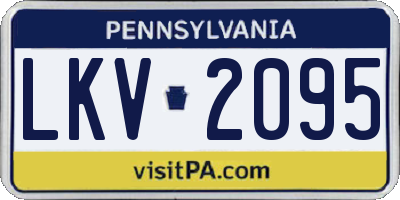 PA license plate LKV2095