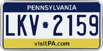 PA license plate LKV2159