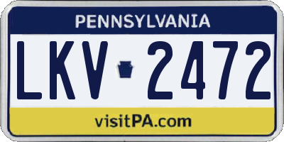 PA license plate LKV2472