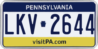 PA license plate LKV2644