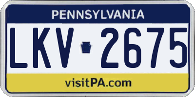 PA license plate LKV2675