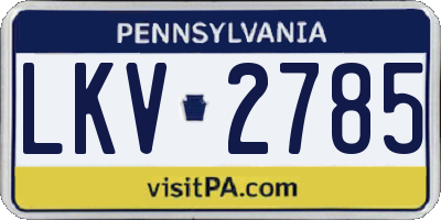PA license plate LKV2785
