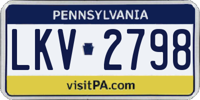PA license plate LKV2798