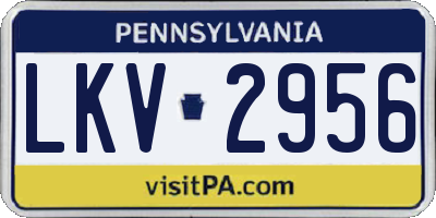 PA license plate LKV2956