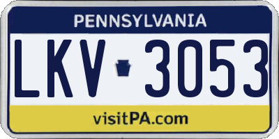 PA license plate LKV3053