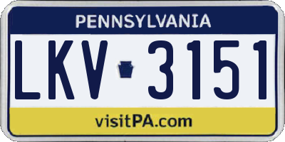PA license plate LKV3151