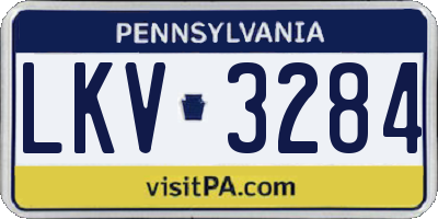 PA license plate LKV3284