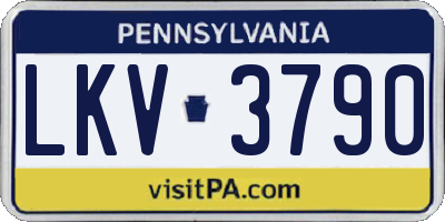 PA license plate LKV3790