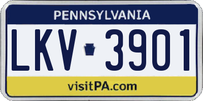 PA license plate LKV3901