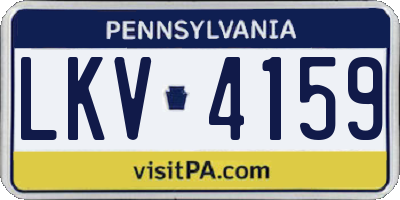 PA license plate LKV4159