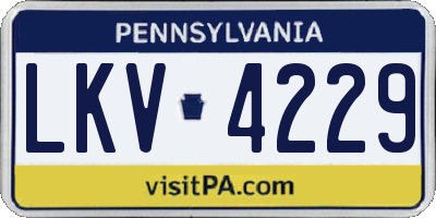 PA license plate LKV4229