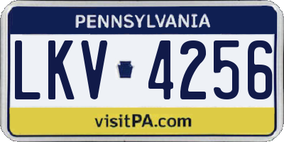 PA license plate LKV4256