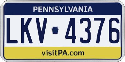 PA license plate LKV4376