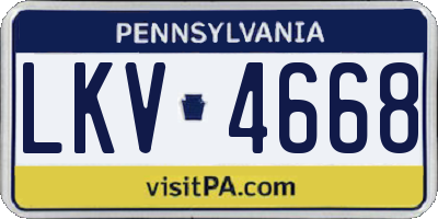 PA license plate LKV4668