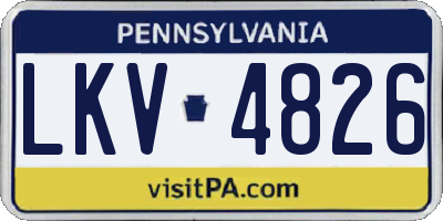 PA license plate LKV4826