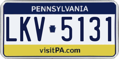 PA license plate LKV5131