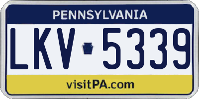 PA license plate LKV5339