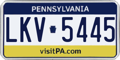 PA license plate LKV5445
