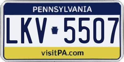 PA license plate LKV5507
