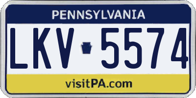 PA license plate LKV5574