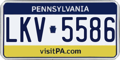 PA license plate LKV5586
