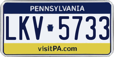 PA license plate LKV5733