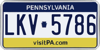PA license plate LKV5786