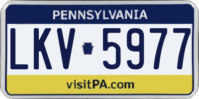 PA license plate LKV5977