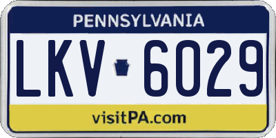 PA license plate LKV6029