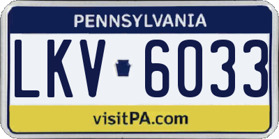 PA license plate LKV6033