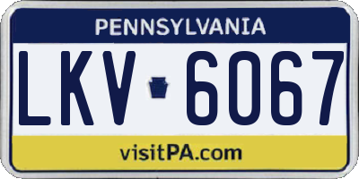 PA license plate LKV6067
