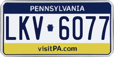 PA license plate LKV6077